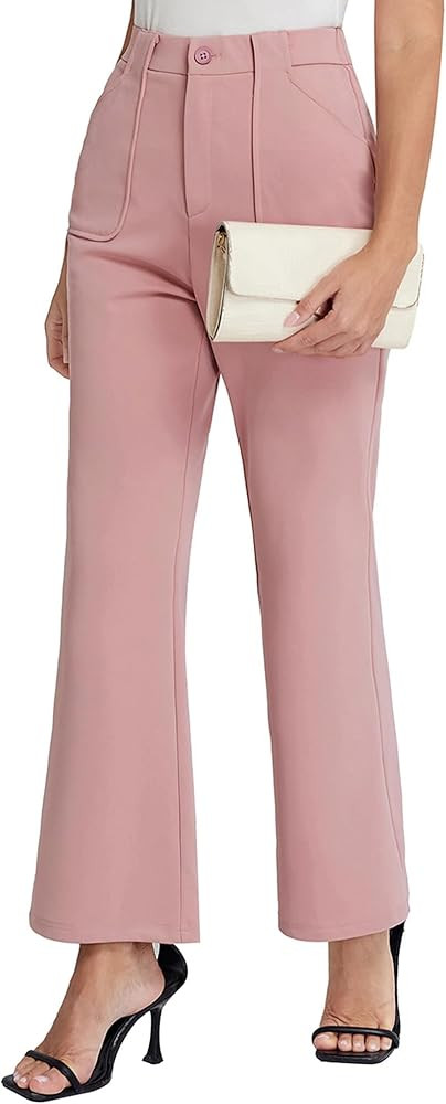 Belle Poque Womens Casual Work Pants High Waisted Business Trousers Flare Lounge Trendy Slacks wi... | Amazon (US)
