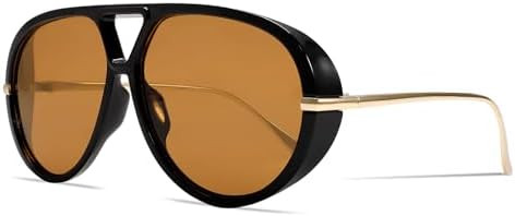 GUVIVI Retro Gold Aviator Sunglasses for Women Men, 2026 Metal Oversized 70s Aviators Black Sun G... | Amazon (US)