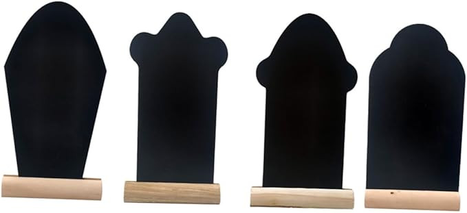 STOBOK 4pcs Wooden Tombstone Decoration Mini Chalk Boards Cards Sign Food Labels Chalkboard Signs... | Amazon (US)