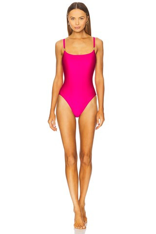 L'AGENCE Remi One Piece Swimsuit in Fuchsia from Revolve.com | Revolve Clothing (Global)