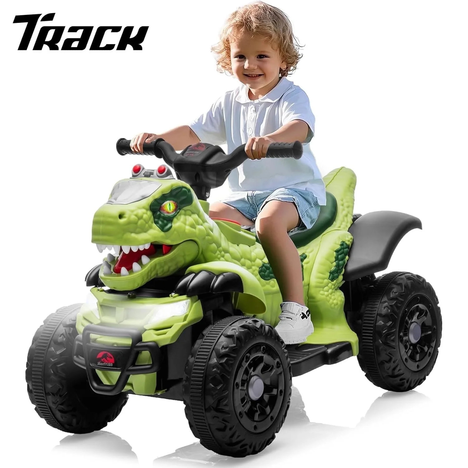 Track Seven 12V Ride-On ATV, Dinosaur Shape Electric Car, 2WD, Music, Bluetooth & Microphone, Pow... | Walmart (US)