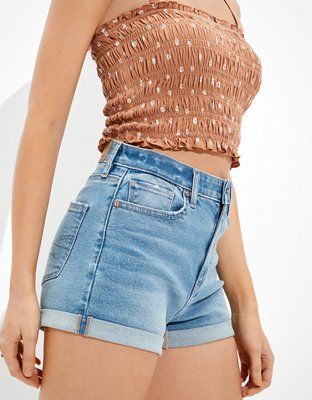 AE Stretch Denim Mom Shorts | American Eagle Outfitters (US & CA)