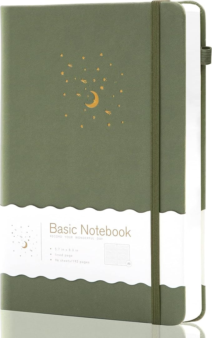 CAGIE Lined Journal Notebook for Work, 196 Pages, Medium 5.7" x 8.3", Hardcover Notebook Journal ... | Amazon (US)