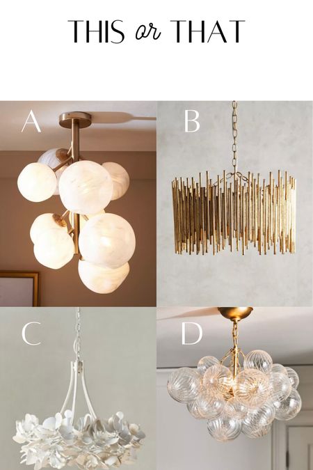 THIS OR THAT
White chandeliers
Gold chandeliers
Chandeliers for small spaces

#LTKhome