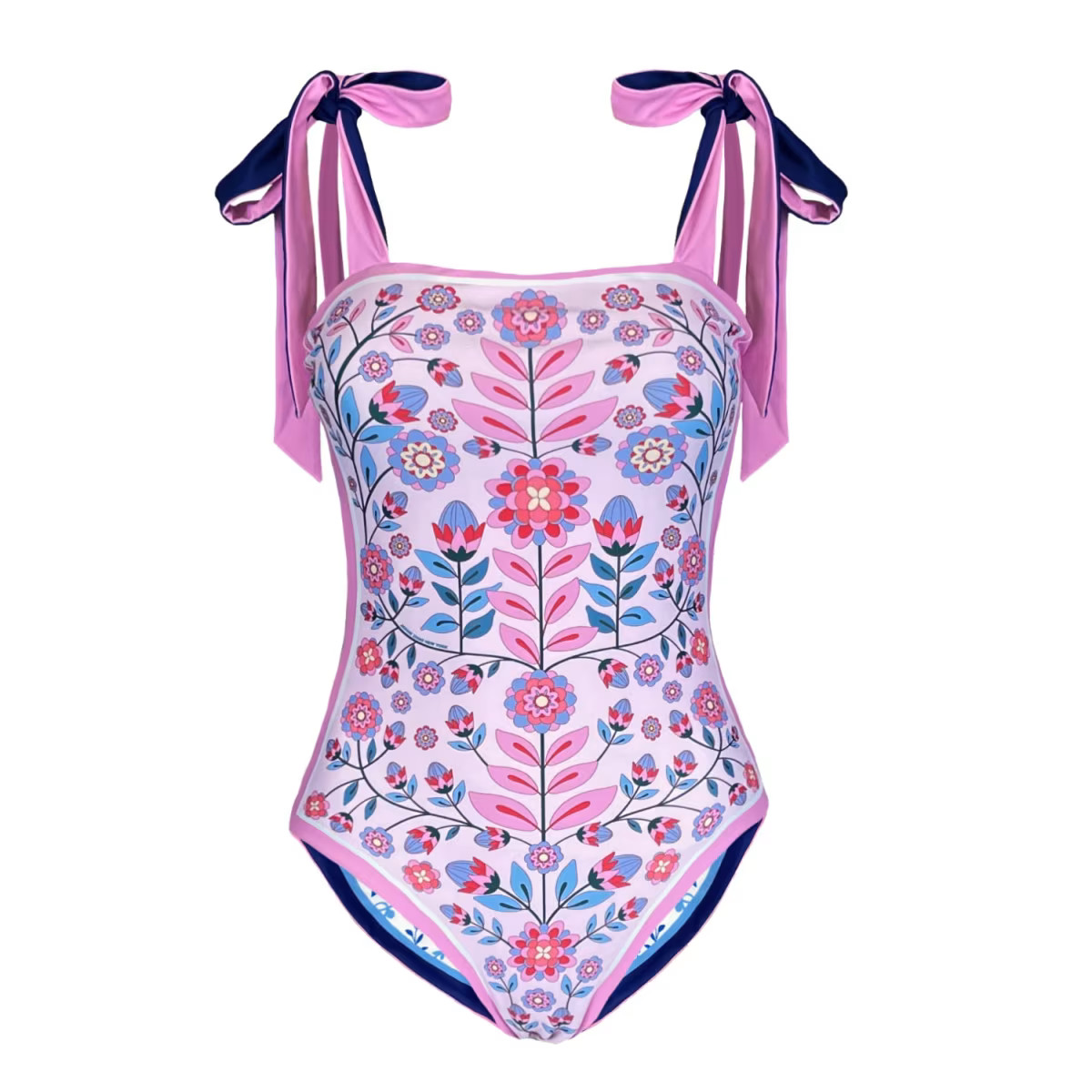 Pink Garden Reversible One Piece Swimsuit | Wolf & Badger (US)