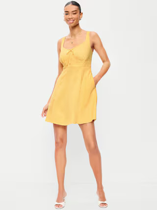 Fit & Flare Linen Mini Dress | Old Navy (US)