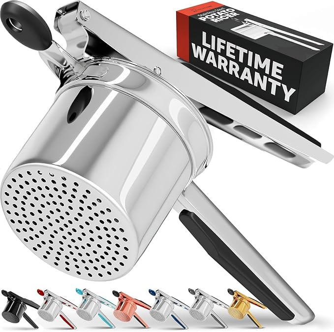 PriorityChef Large 15oz Potato Ricer, Heavy Duty Stainless Steel Potato Masher and Ricer Kitchen ... | Amazon (US)