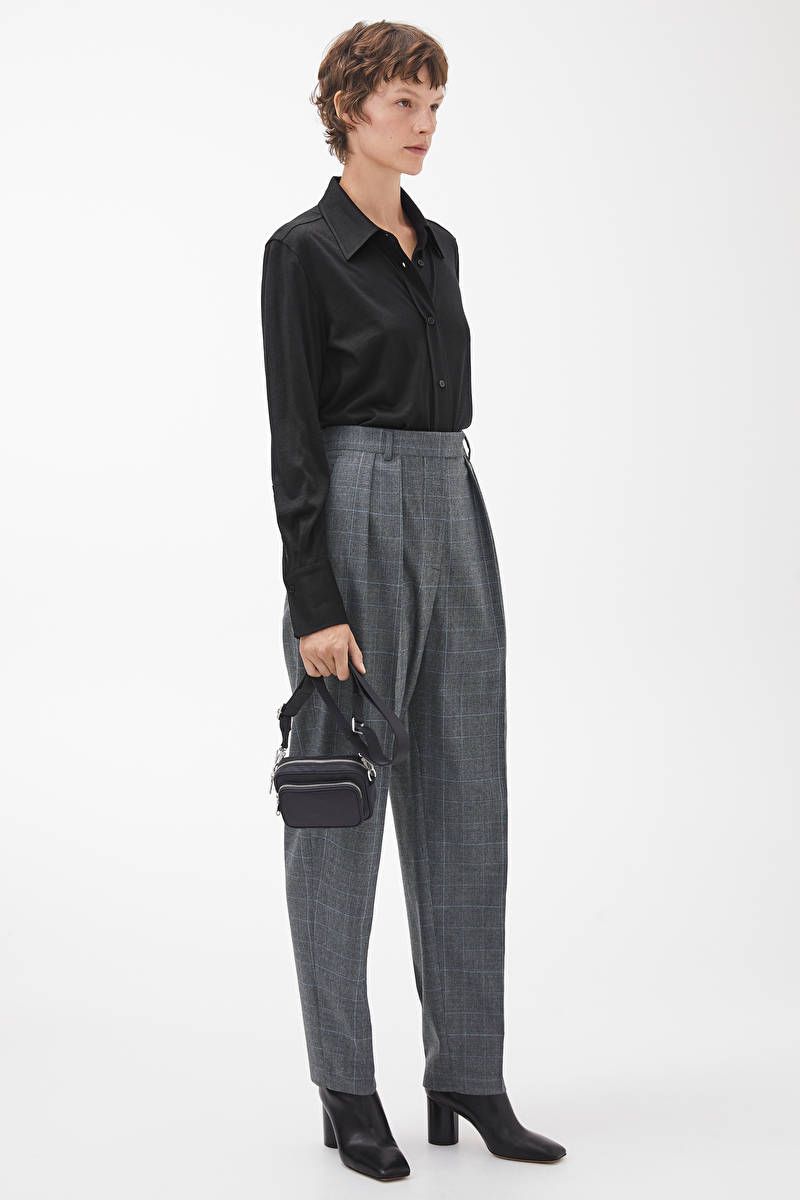 Wool Blend Checked Trousers | ARKET