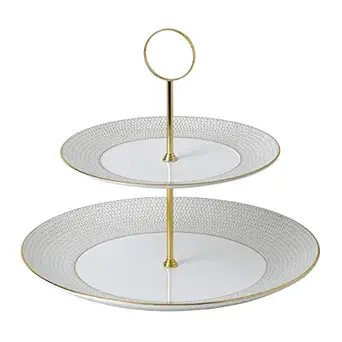 Amazon.com: Wedgwood Gio Gold Two-Tier Cake Stand : Home & Kitchen | Amazon (US)
