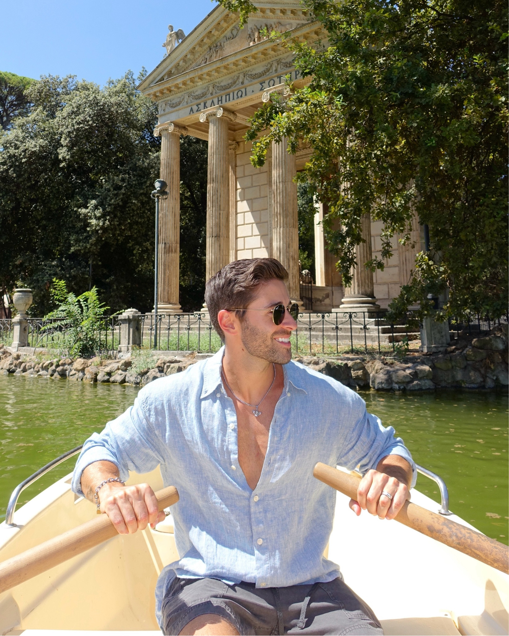 Light weight blue linen shirt 