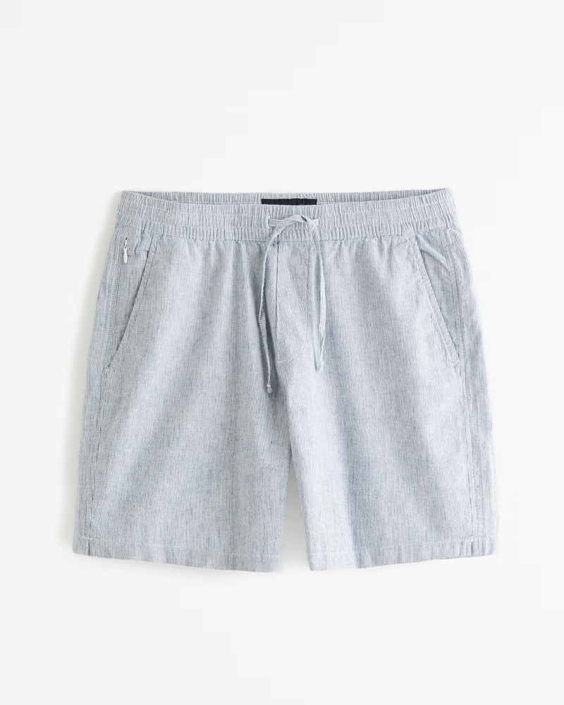 Relaxed Linen-Blend Pull-On Short | Abercrombie & Fitch (US)