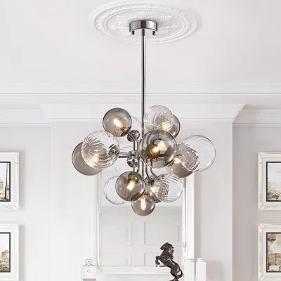 Zemira 8 - Light Smoky Glass Tiered Chandelier | Wayfair North America