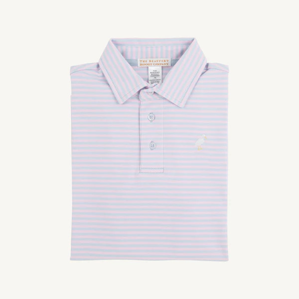 Buckhead Blue and Palm Beach Pink Stripe with Multicolor Stork | The Beaufort Bonnet Company