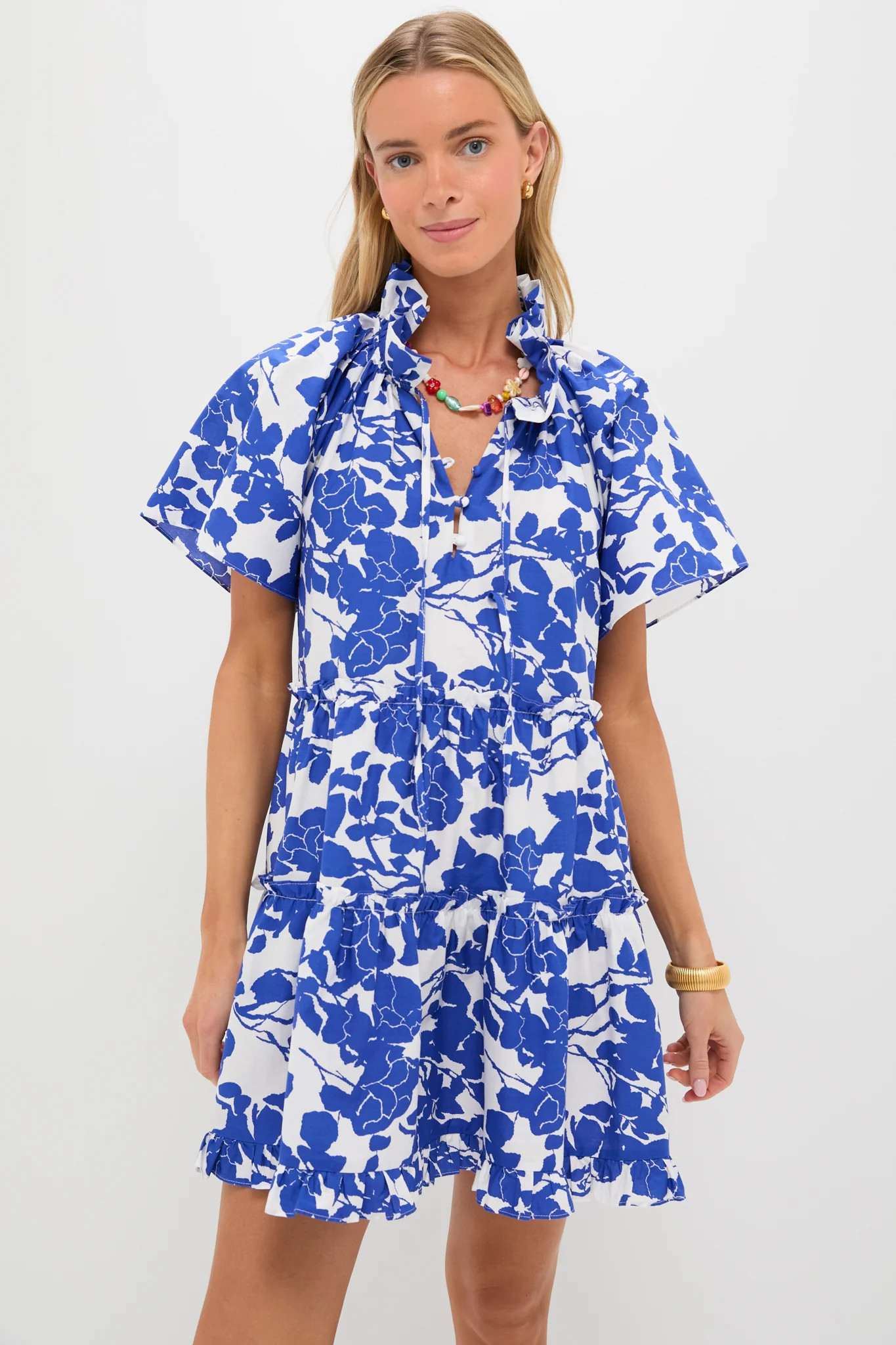 Blue & White Floral Thea Mini Dress | Tuckernuck (US)