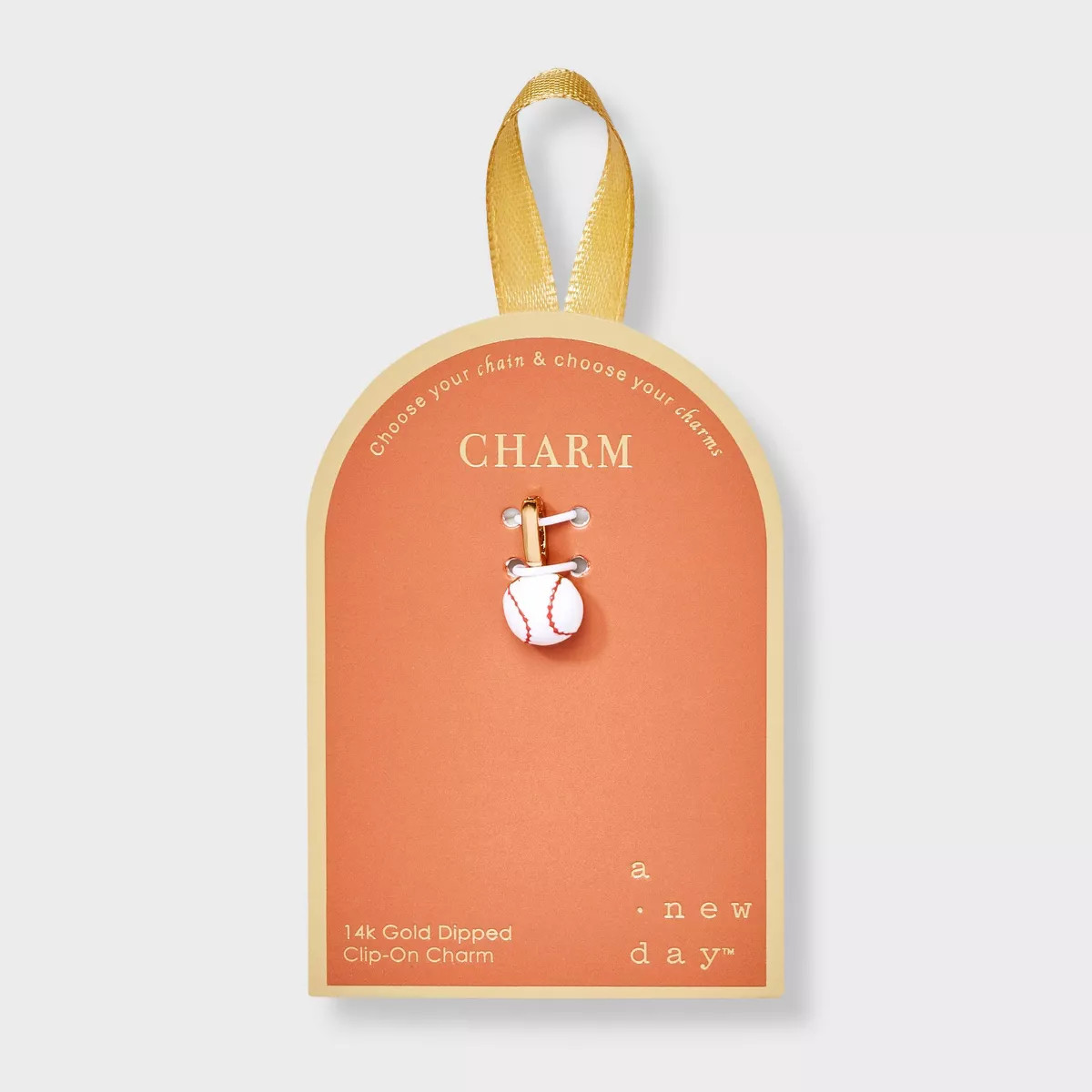 14K Gold Dipped Baseball Charm - A New Day™ Gold/White | Target
