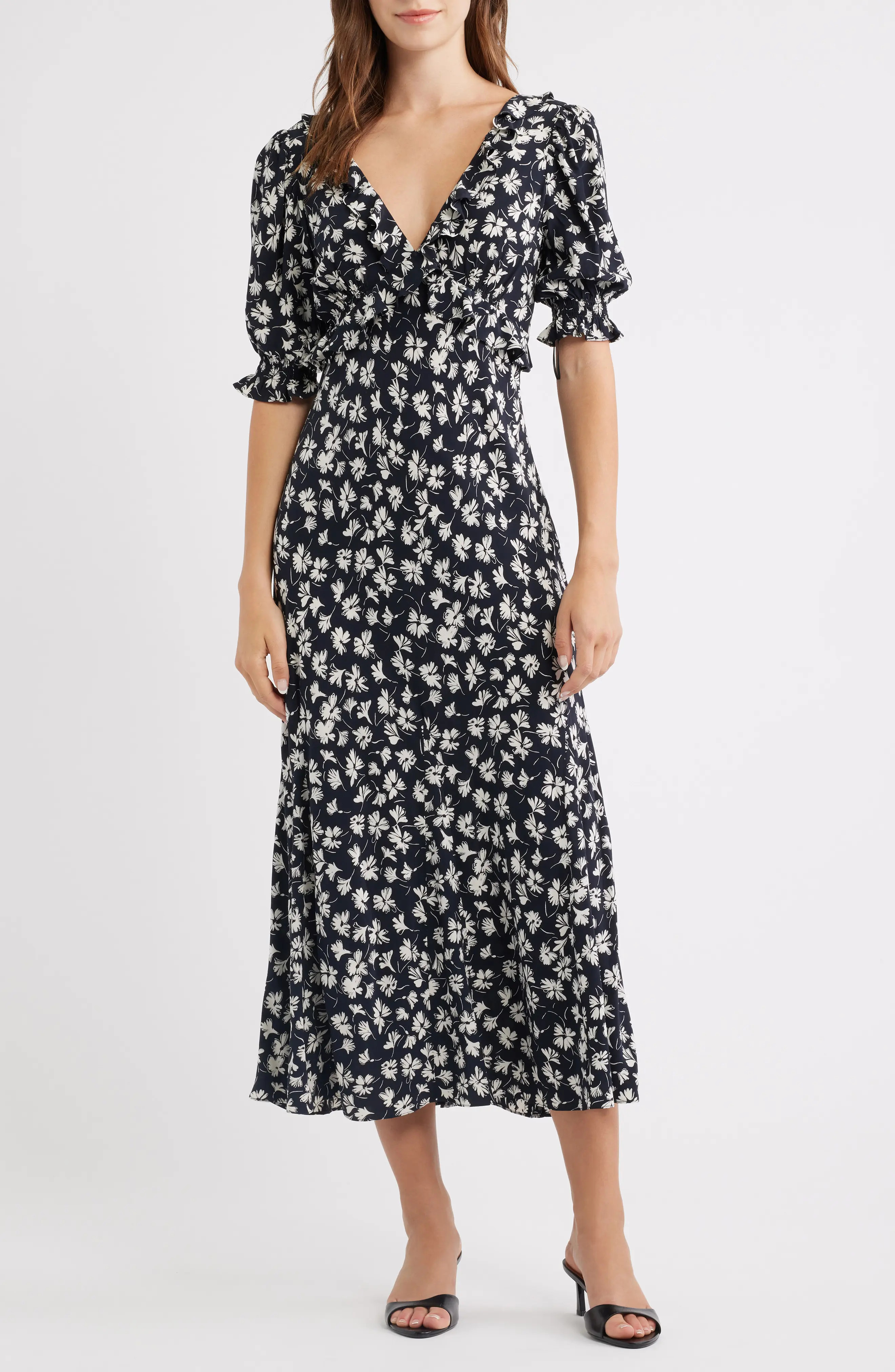Annmarie Floral Chiffon Midi Dress (Women) | Nordstrom | Nordstrom