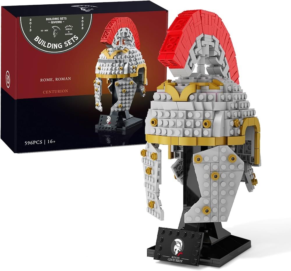 Givenni Roman Centurion Helmet Building Set, Compatible with Lego, STEM Gift Toy for Boys Kids 8-... | Amazon (US)
