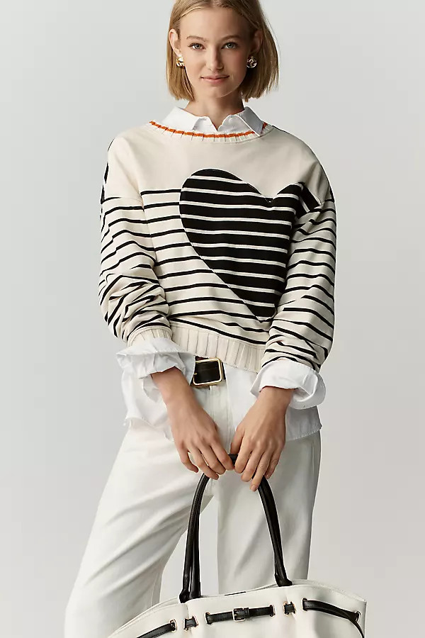 Crop Striped Sweatshirt | Anthropologie (US)