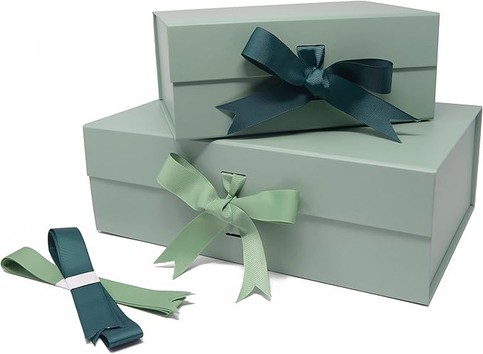 PAPER GENIUS Luxury Gift Box | 13x9x4.5 inches-with 2 Satin Ribbons | Gift Boxes with Lids for Ch... | Amazon (US)