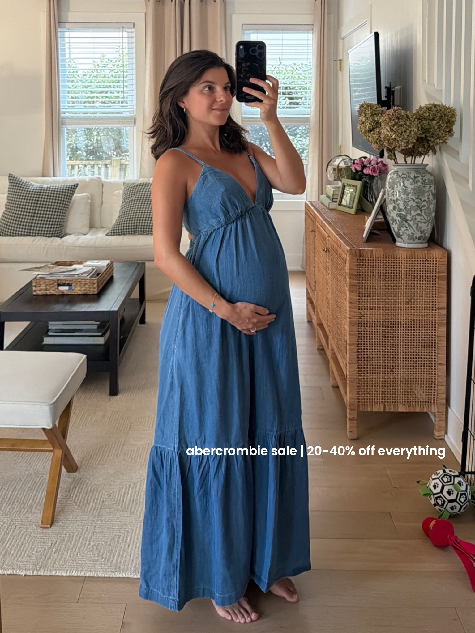 [6/25/26] @abercrombie is currently 20-40% off everything!! This dress is so comfortable and bump-friendly. Love the bra-free collection, I’m wearing size small petite in medium wash. Linking other pieces I’m loving!

#LTKBump #LTKSaleAlert #LTKPetite