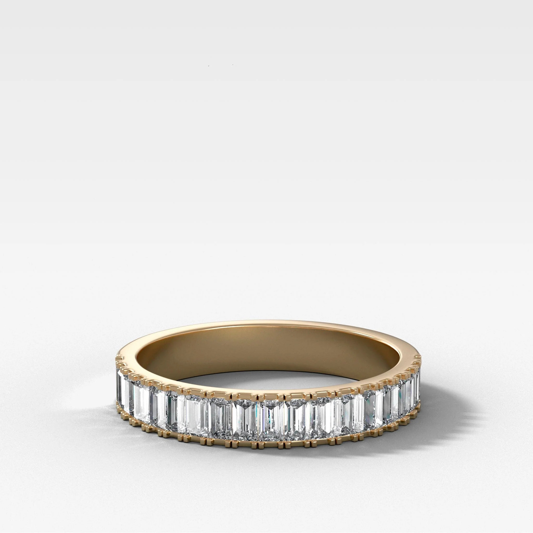 Straight Edge Baguette Diamond Wedding Band | Good Stone