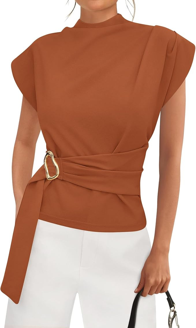 PRETTYGARDEN Women Blouses Summer Business Casual Tops | Amazon (US)