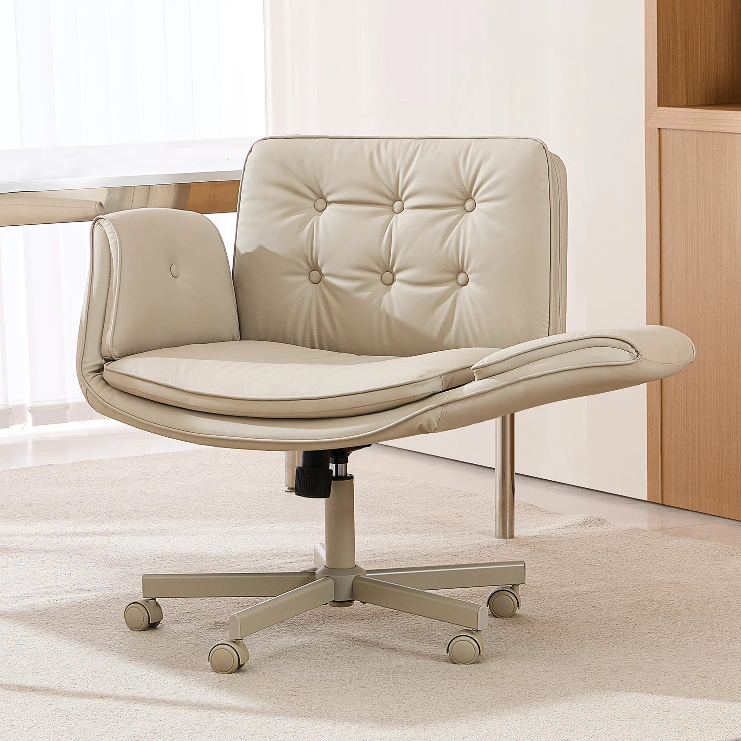 Luii Criss Cross Home Office Chair with wheels and arms | Joss & Main