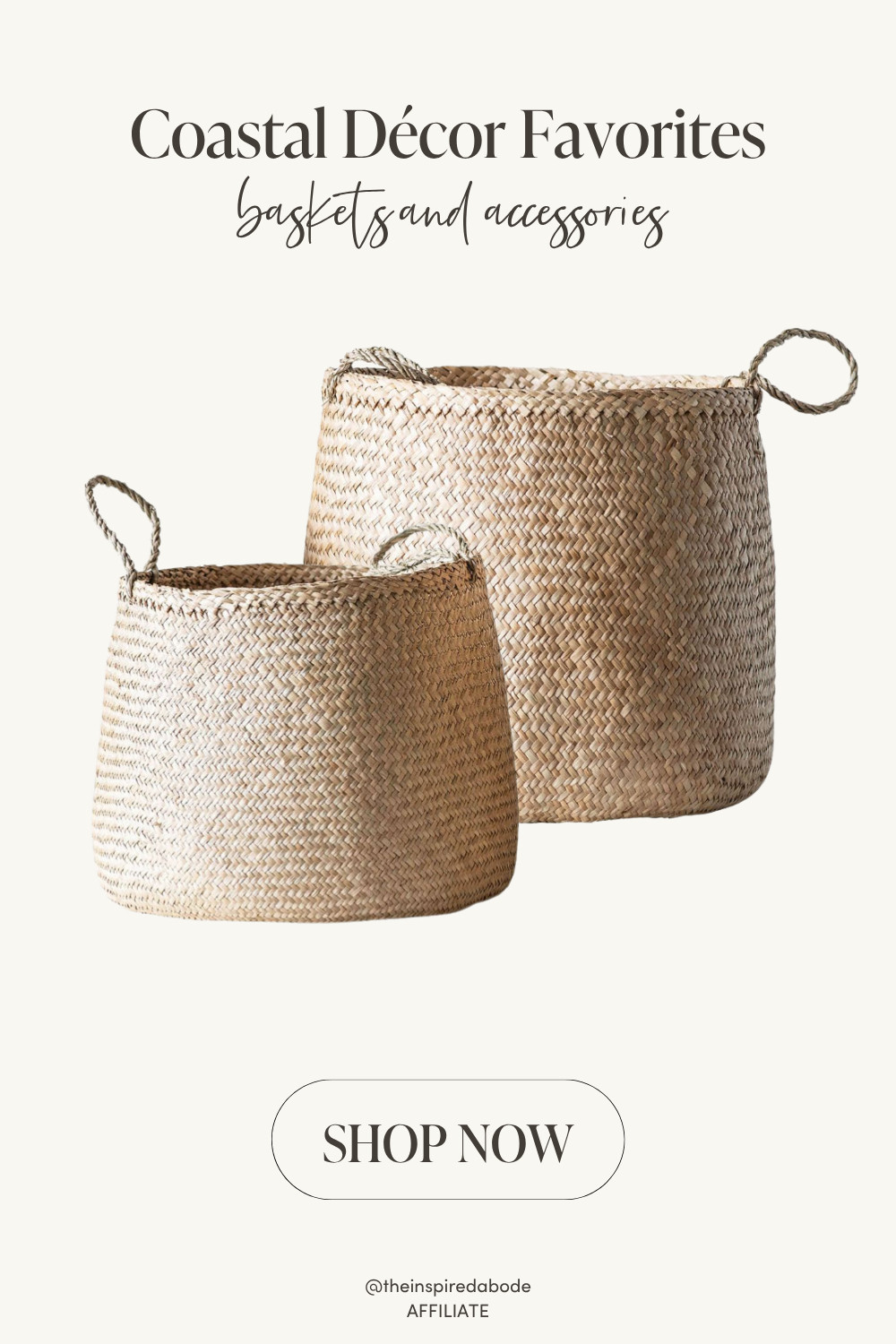 Organize your space with these Natural Seagrass Baskets. With two sizes, these baskets offer a functional storage option with a coastal flair – ideal for blankets, toys, or magazines in any room 😍 

 #LTKHome #LTKKids #LTKFamily