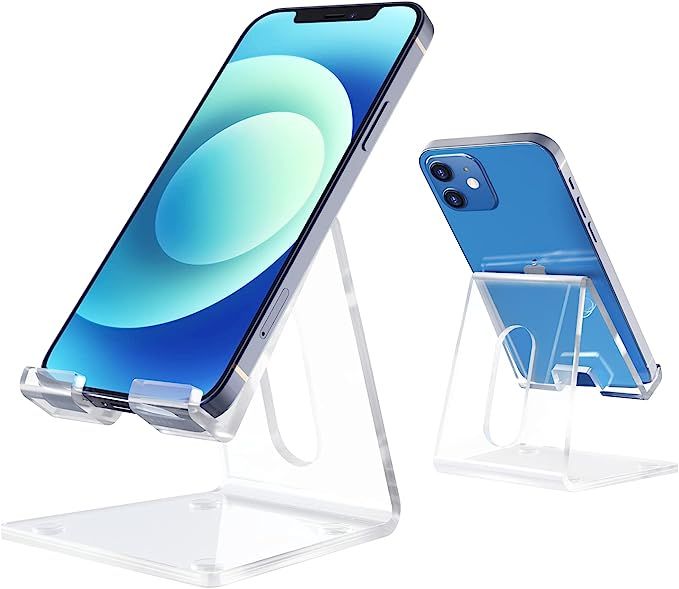 DARENYI Acrylic Cell Phone Stand for Desk, Clear Phone Holder Dock for Desk, Compatible with iPho... | Amazon (US)