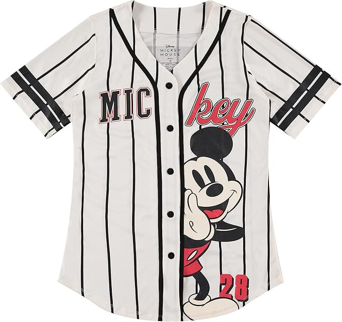 Disney Ladies Mickey Mouse Fashion Shirt - Mickey & Minnie Mouse Baseball Jersey Mickey Mouse But... | Amazon (US)