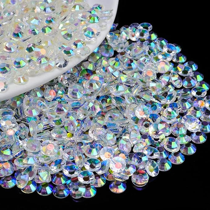 3000PCS 3mm Resin Flatback Rhinestone, Transparent Clear AB Color Flatback Jelly Resin Rhinestone... | Amazon (US)