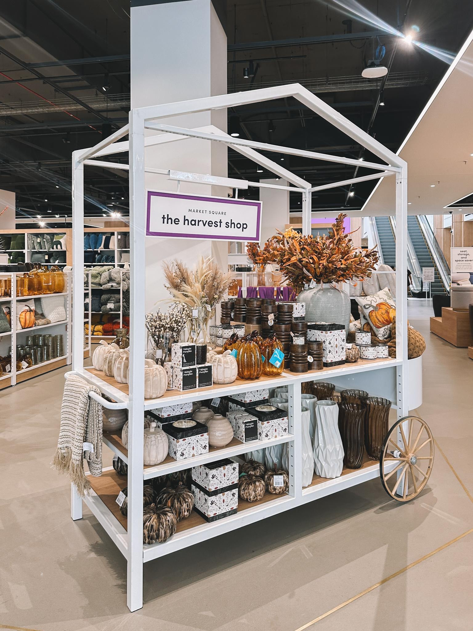 We ended our trip with decor. There was so much in stock, and I was thrilled to see all the seasonal products had arrived! This definitely got me in fall mode, to say the least. I picked up a pumpkin candle which smelled amazing, and Mitch accidentally smashed another small candle. We're sorry, @Wayfair. Another amazing find in the decor section: dried hydrangeas in beautiful yellows and oranges, to be styled with a favorite Wayfair vase upon arrival home. WHAT A TRIP. If you don't live near Chicago, though, don't worry. All the products you've seen today are available *online*, too, AND they ship free. Can't beat that, right?! I'm linking my favorites from the experience on each frame. Simply tap to shop! #wayfair #wayfairpartner 

#LTKHome #LTKSaleAlert