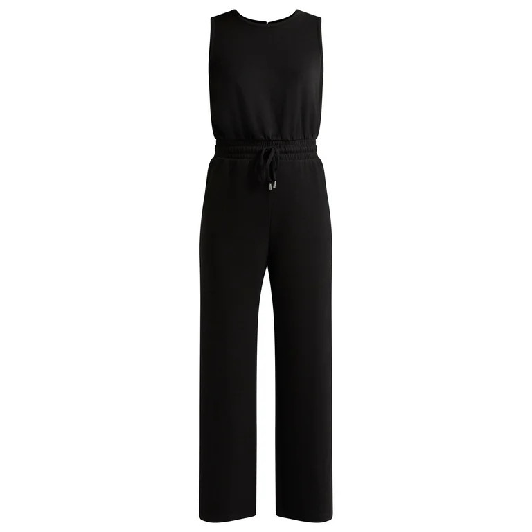 Scoop Women’s Scuba Knit Racerback Wide Leg Jumpsuit, Sizes XS-XXL | Walmart (US)