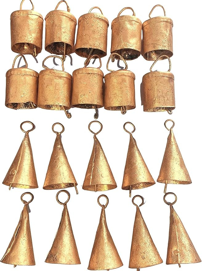 ZIG ZAG Vintage Tin Cow Bells (Pack of 20) Handmade Rustic Jingle Bells for Christmas Tree Decora... | Amazon (US)
