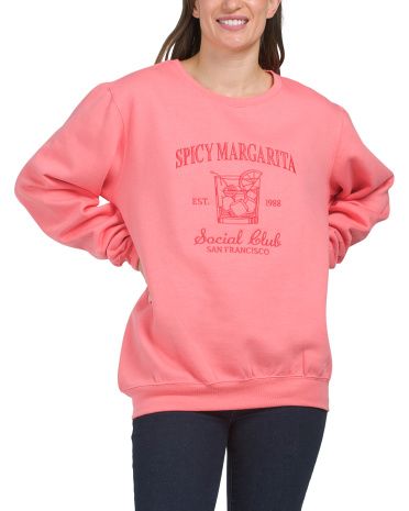 Spicy Margarita Social Club Embroidered Sweatshirt | Long Sleeve Tops | Marshalls | Marshalls