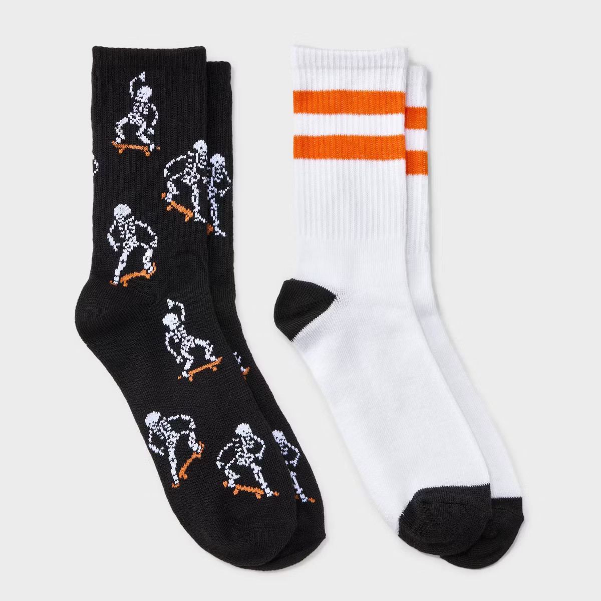 Boys' 2pk Skeleton Halloween Crew Socks - Cat & Jack™ M | Target