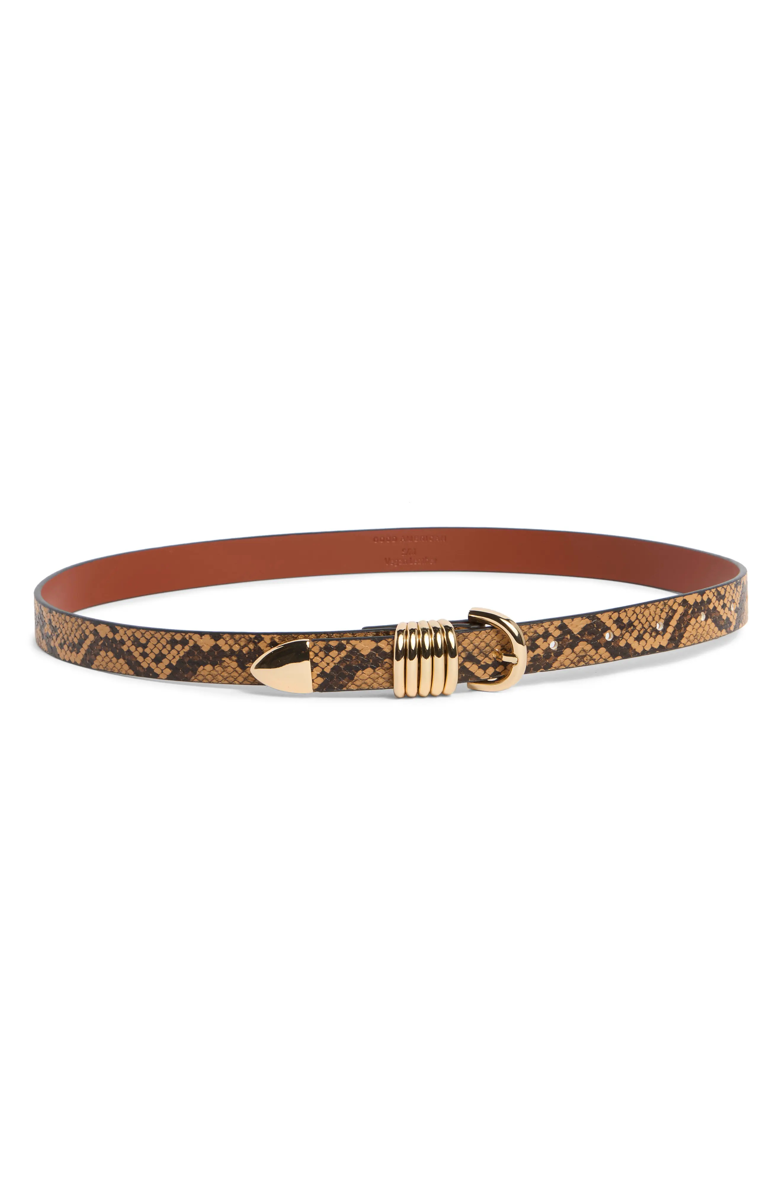 Good American Slim 5 Ring Faux Leather Belt in Bpsp Print at Nordstrom Rack, Size Large/x-Large | Nordstrom Rack