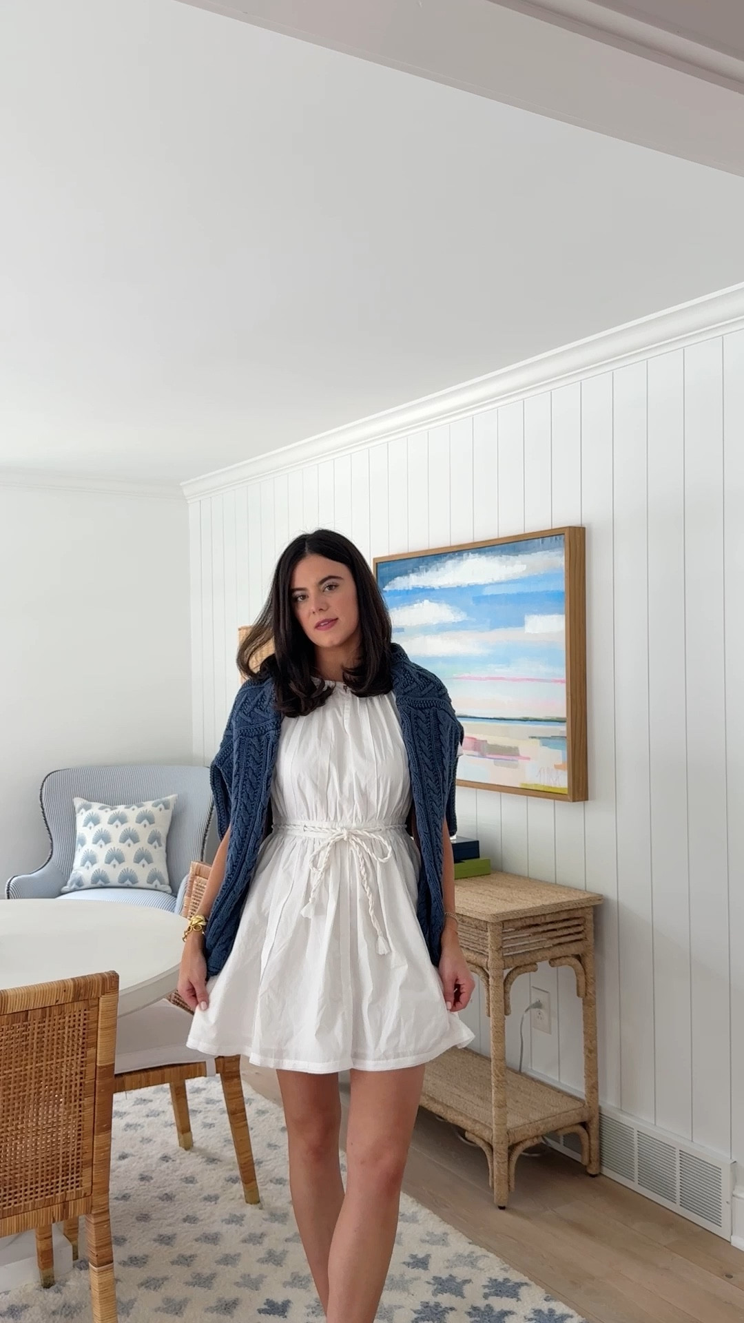 Easy July 4th look!🇺🇸 This white dress from Avara can be worn throughout the entire summer! Paired it with the new Ralph Lauren sweater and needlepoint loafers!