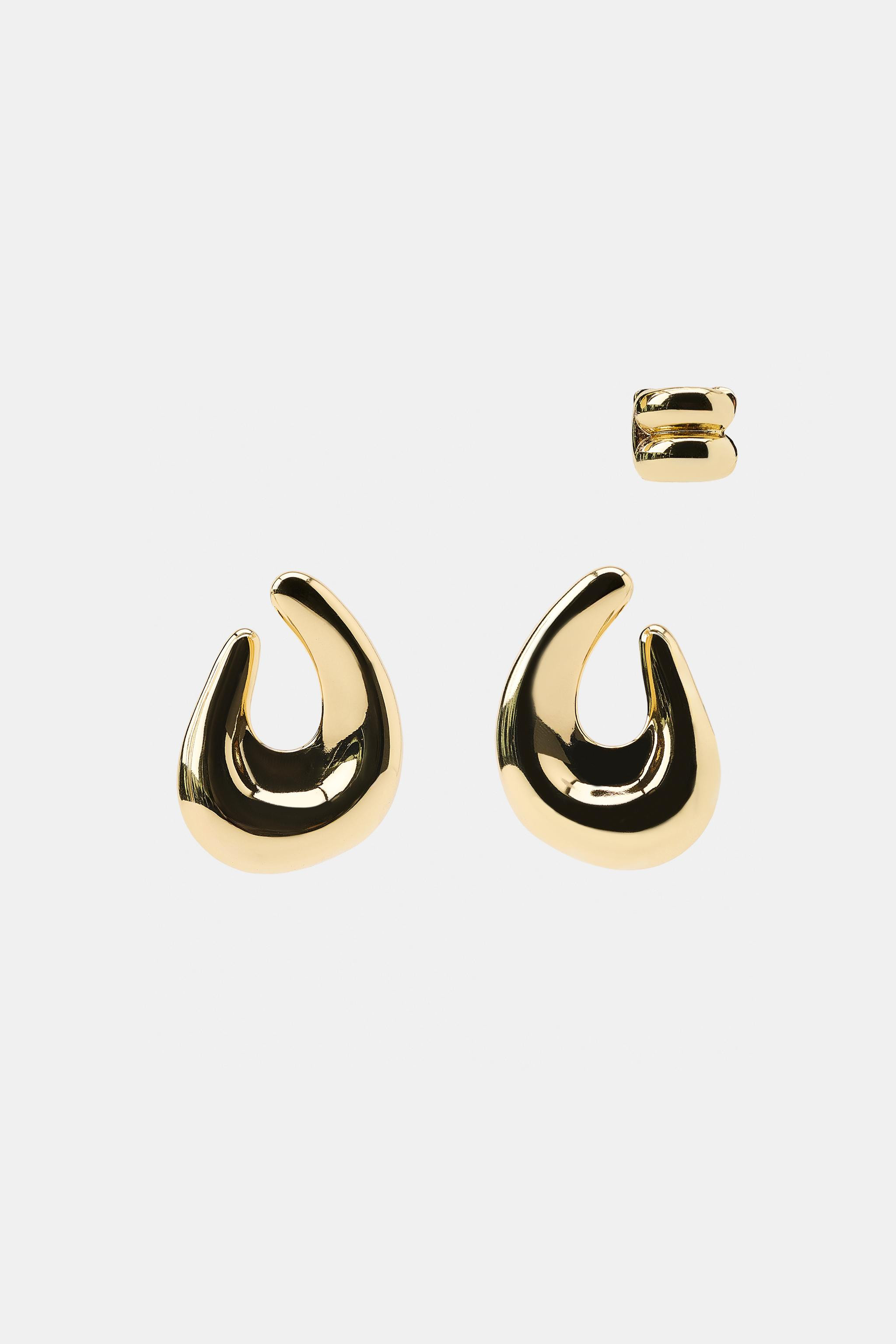PACK OF OPEN HOOP EARCUFF EARRINGS | Zara US