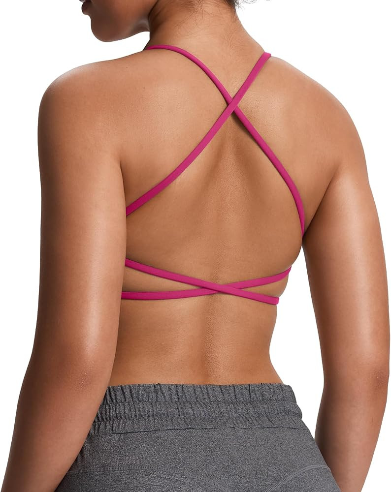 Aoxjox Women's Workout Sports Bras Fitness Ivy Low Impact Bra Yoga Crop Tank | Amazon (US)