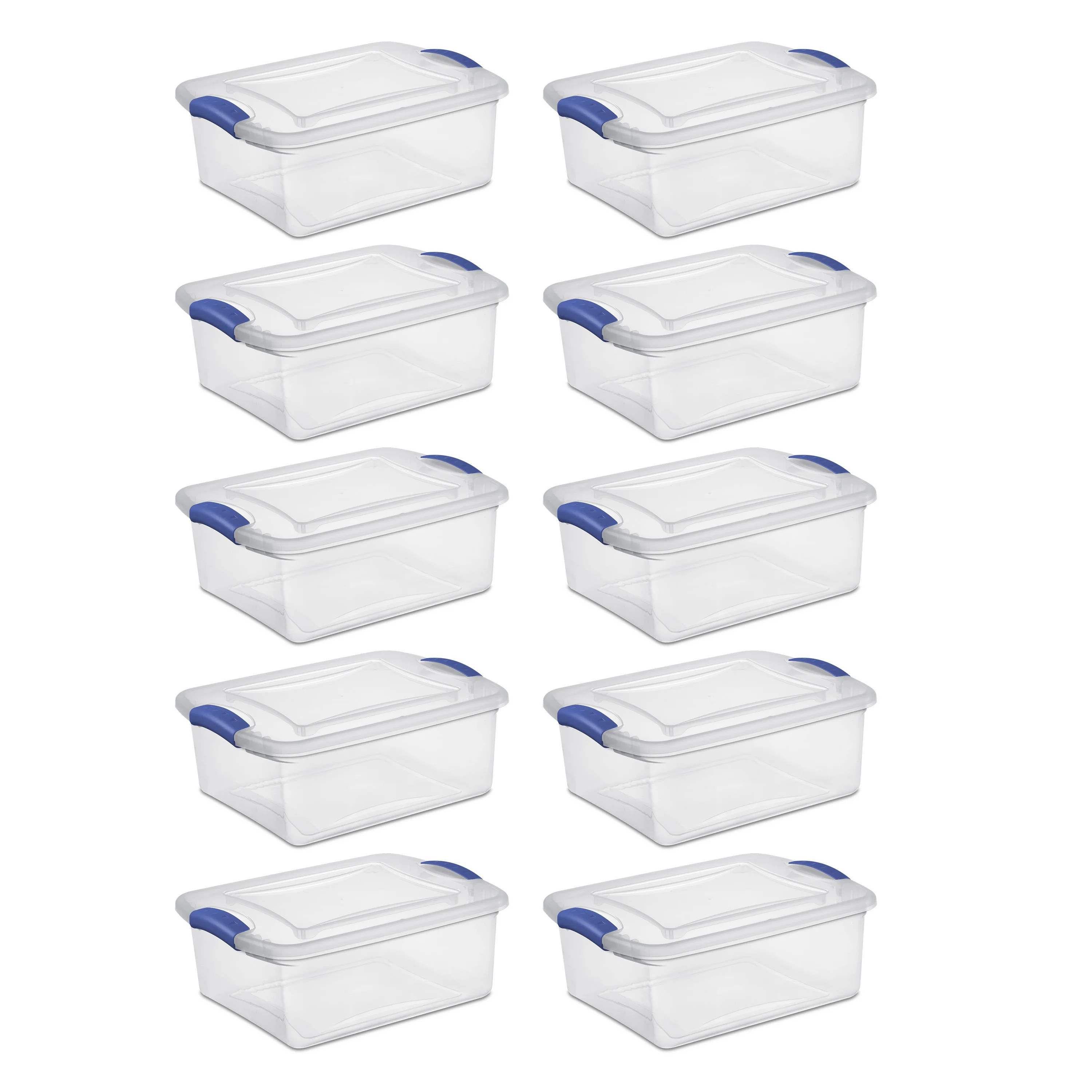 Sterilite 15 Qt. Latch Box Plastic, Stadium Blue, Set of 10 | Walmart (US)