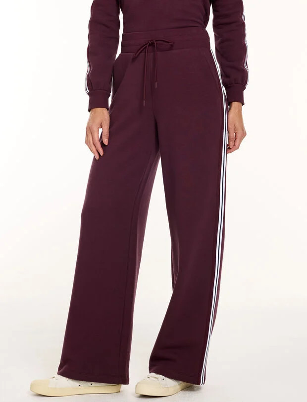 Cozy Fleece Wide Leg Pants - Side Stripe | Talbots