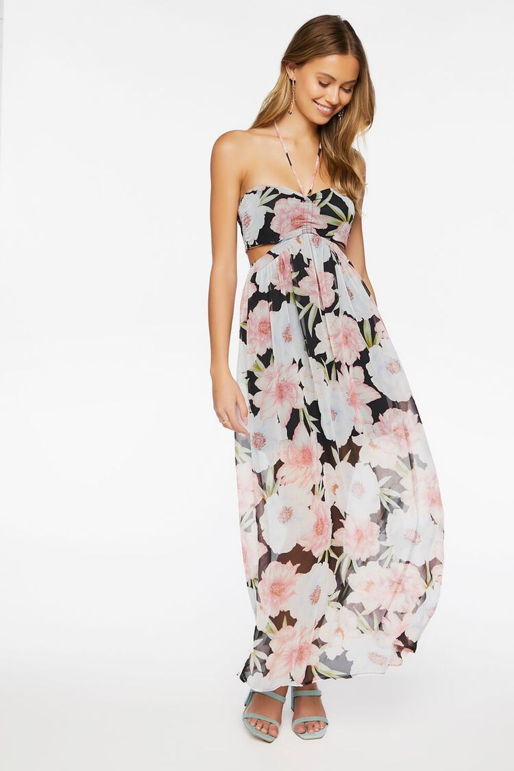 Floral Print Halter Maxi Dress | Forever 21 (US)