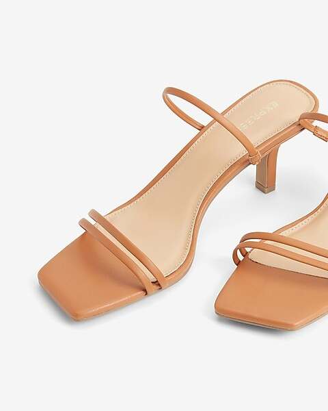 Thin Strap Square Toe Heeled Sandals | Express