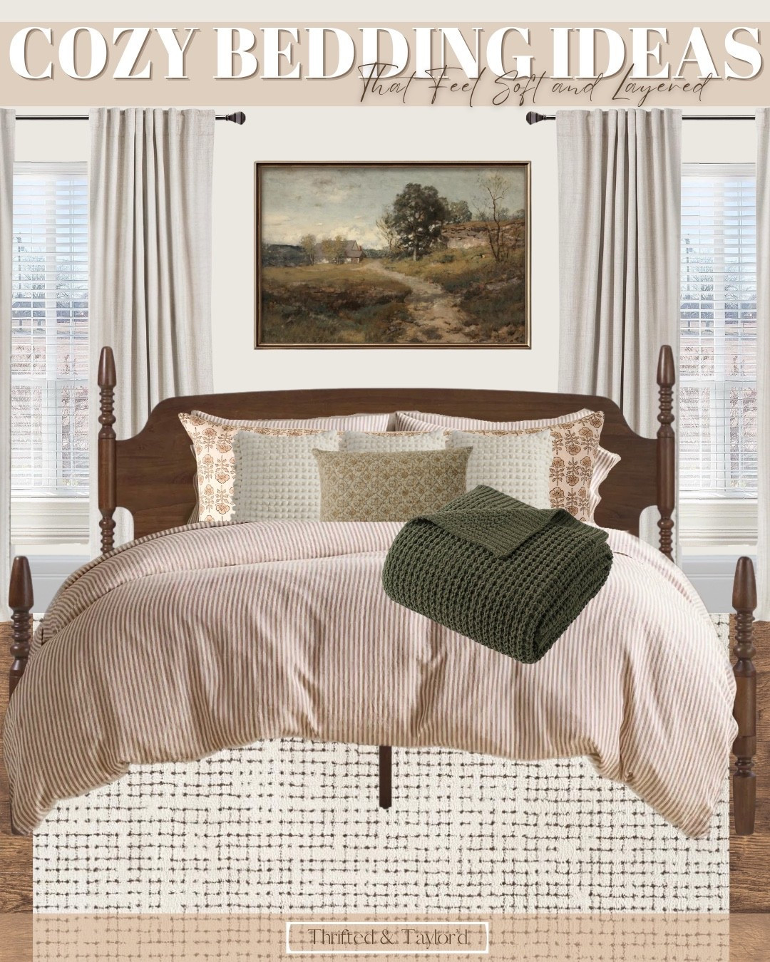 Cozy bedding always comes down to the layering.

A soft stripe, a few subtle patterns, something with texture… and then one slightly deeper piece to ground it all. It’s still neutral, just a little richer and more collected.

Nothing complicated, just pieces that work really well together and make the bed feel a little more inviting.

Everything is linked here if you’re wanting to recreate a cozy, layered bedding look like this.


#LTKHome