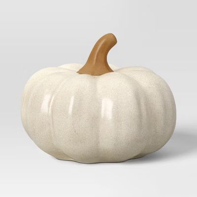 XL Round Tall Decorative Ceramic Pumpkin Cream - Threshold™ | Target