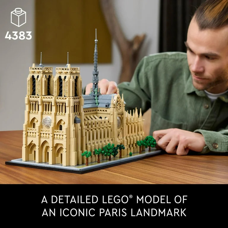 LEGO Architecture Notre-Dame de Paris Replica, Architectural Model Kit, Collectible Building Set ... | Walmart (US)