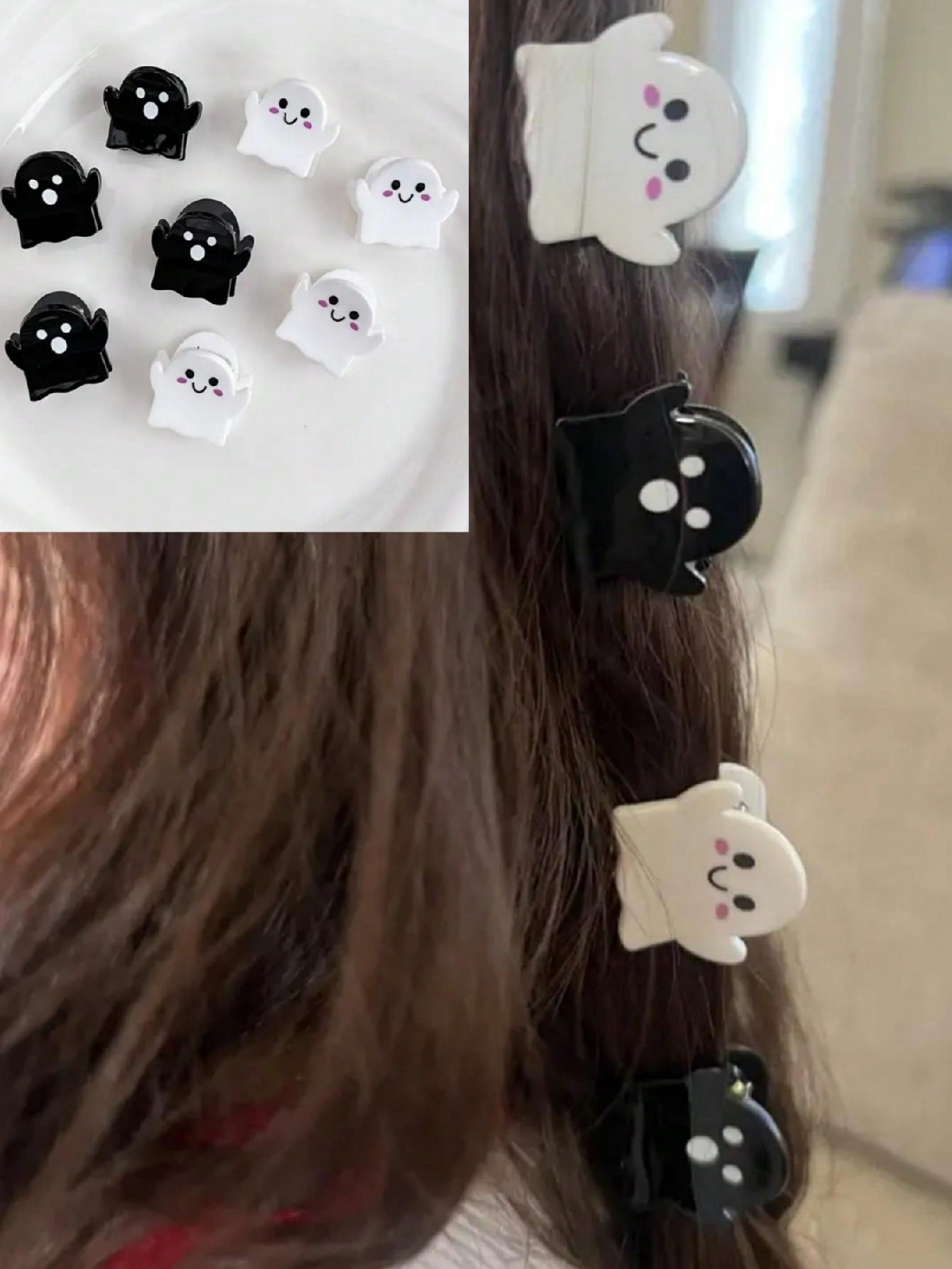 Terrifying Cute Ghost Mini Hair Clip -8-Piece Set - Perfect Choice For Halloween - Acrylic Materi... | SHEIN