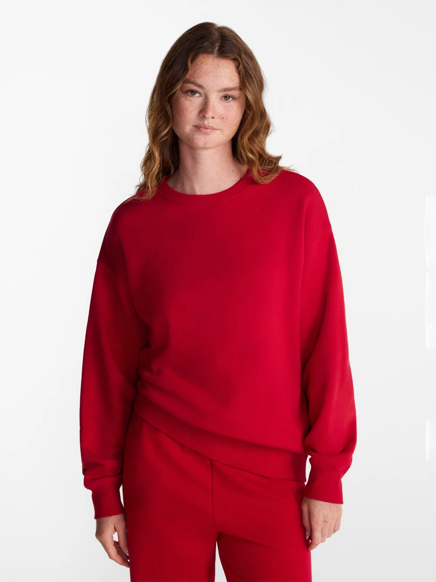 No Boundaries Oversized Fleece Sweatshirt with Long Sleeves, Women's Sizes XXS-4X | Walmart (US)