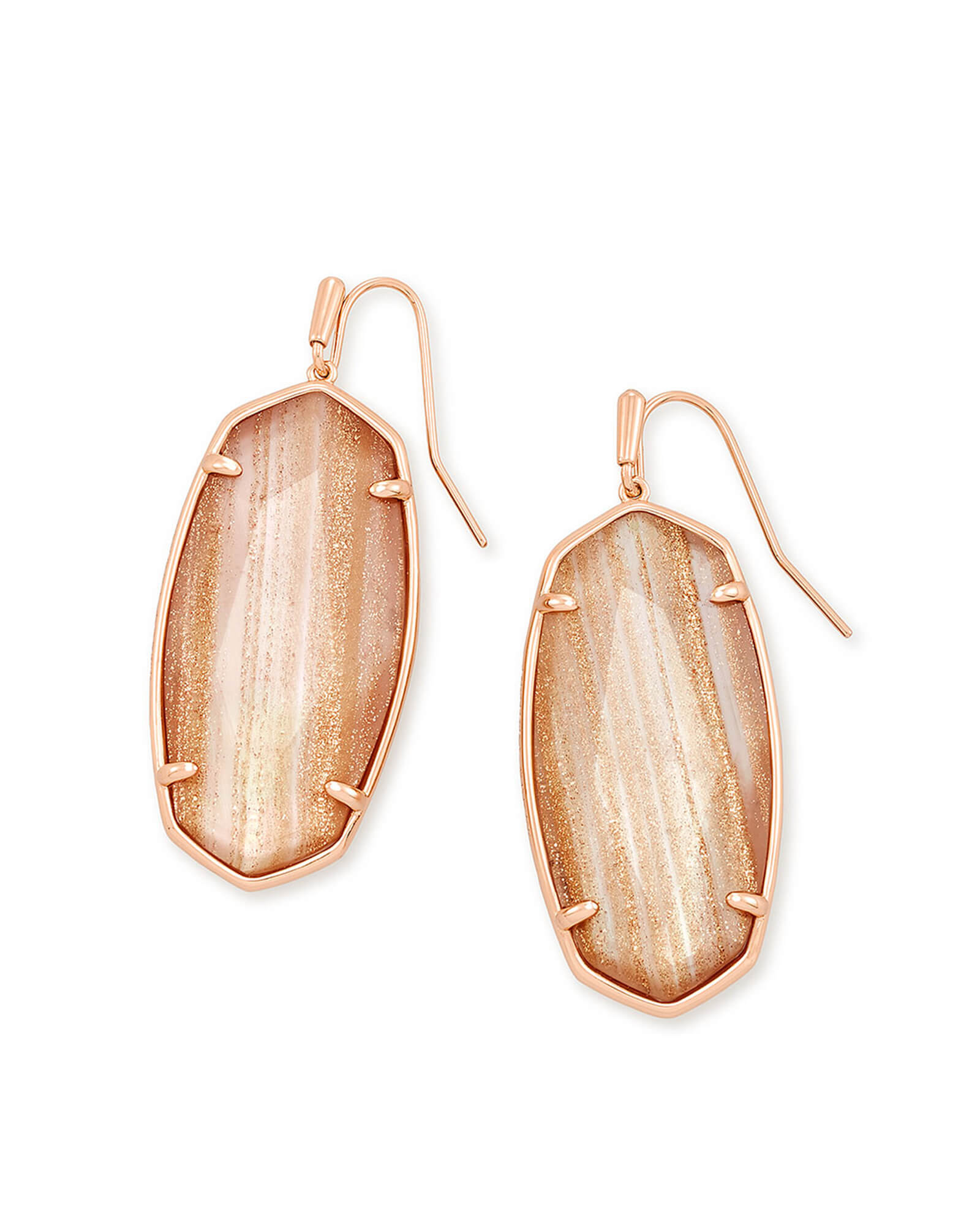 Faceted Elle Rose Gold Drop Earrings in Gold Dusted Pink Illusion | Kendra Scott
